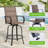 Patio Swivel Texteline Quick-dry Outdoor Bar Stools with High Back-1061881341
