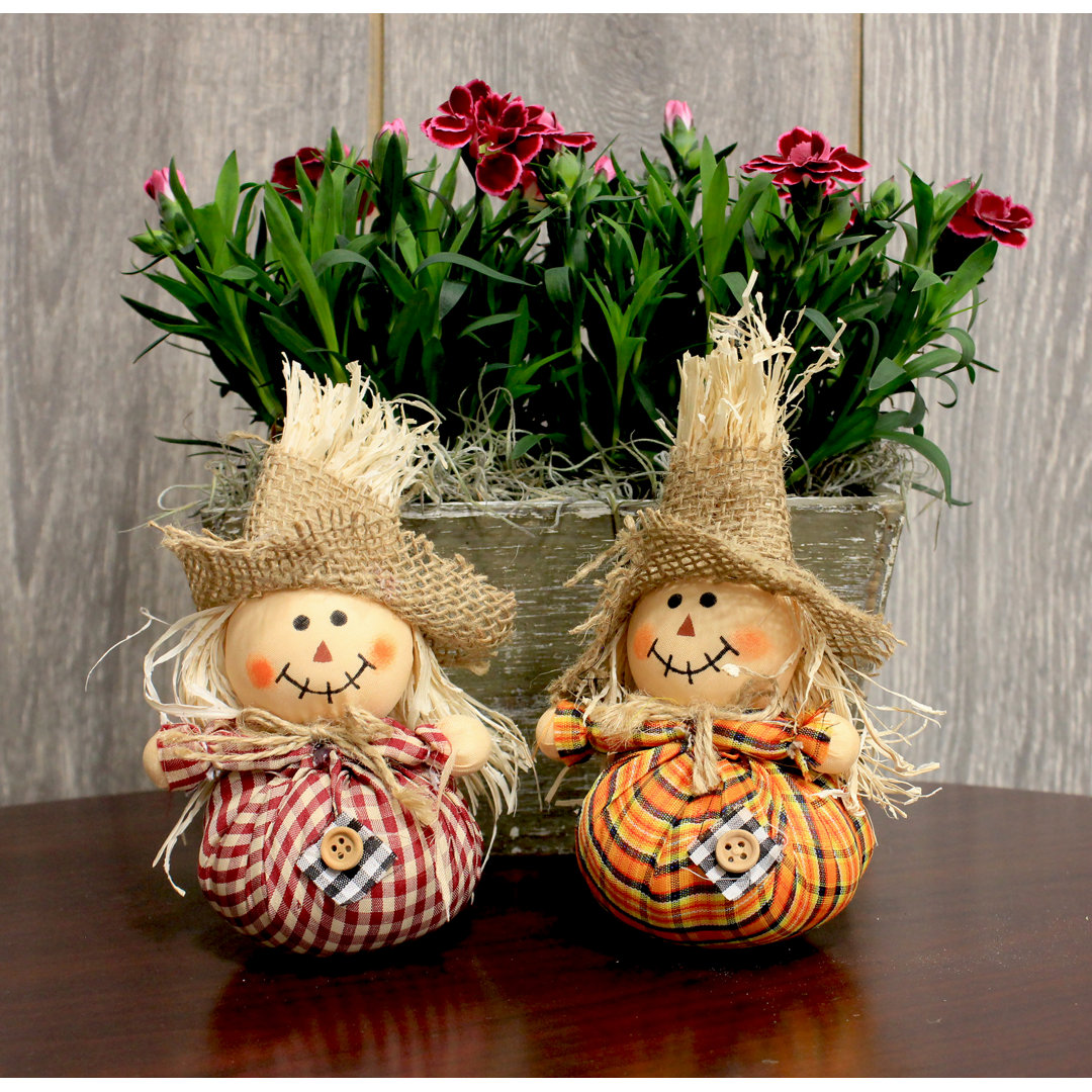 6" Harvest Mini Table Scarecrow Figurine (Set of 2) The Holiday Aisle®