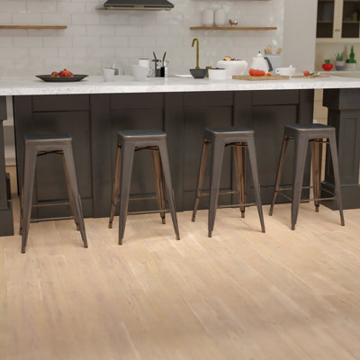 Backless Metal Indoor-Outdoor Stool w/Square Seat