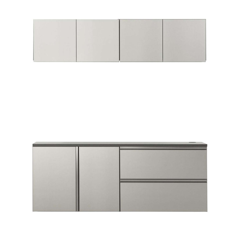 Ensemble d'armoires de garage gris métallique L de 64 po x H 72 po x P 20 po Nova Series (5 pièces)
