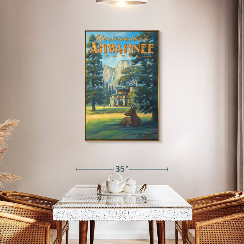 Ahwahnee Hotel, Cadre flottant doré, 29 po x 43 po