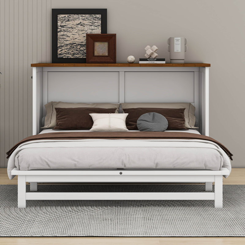 Leshun Queen Murphy Bed Chest With Charging Station And Large Drawer