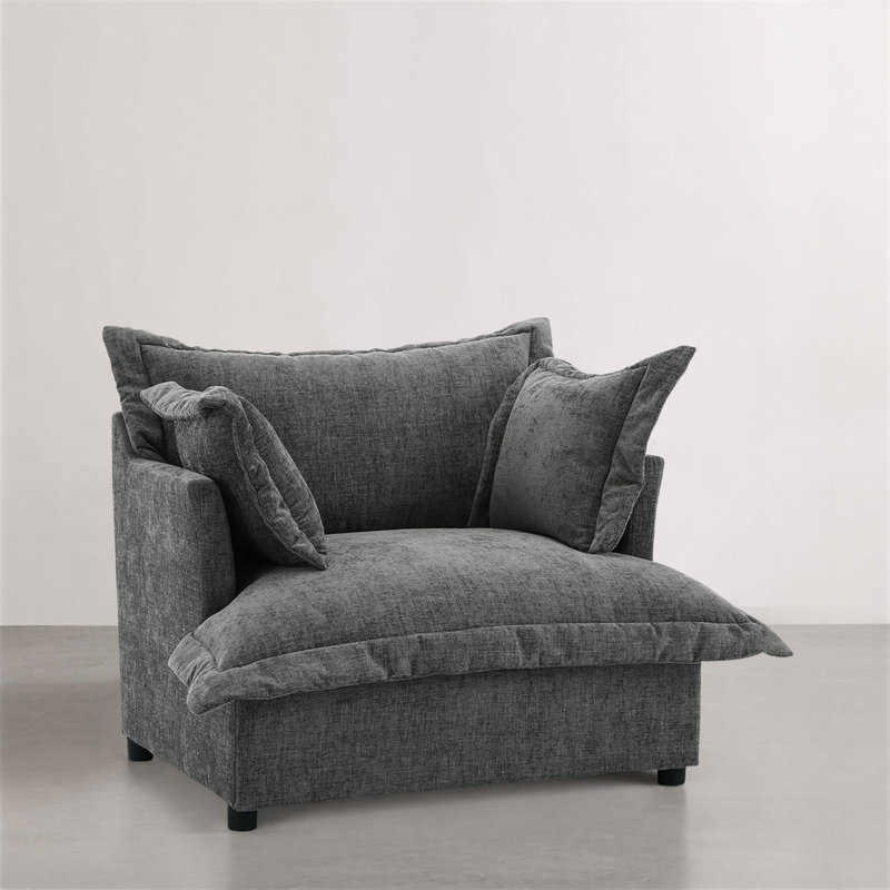 Upholstered Armchair, Dark Grey