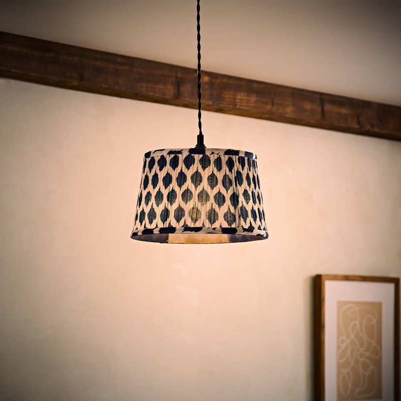 Hetti 15cm H Cotton Empire Lamp Shade ( Slip-On ) in Blue