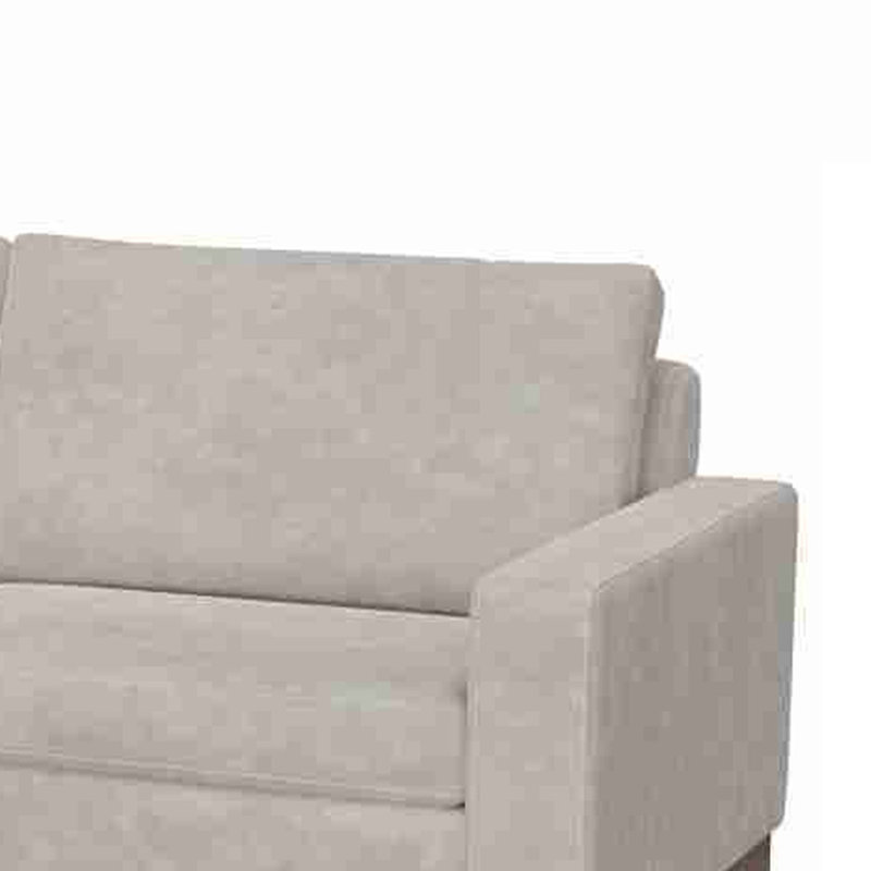 Causeuse Jeni, 2 coussins décoratifs, moderne 64 po, H 36,25 po x l 63,75 po x P 39 po, Simili cuir, Gris huître