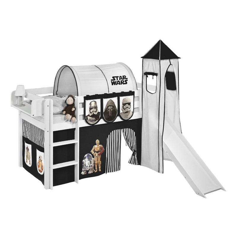 Star Wars Mid Sleeper Bed, Black and white, European Single (90 x 200cm)