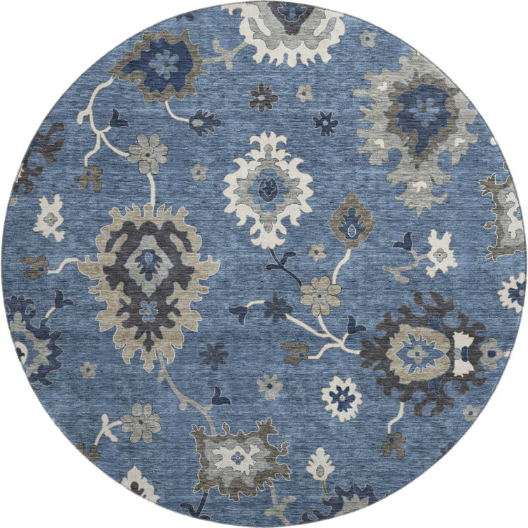 Premium Machine Washable Prisco Blue Rug