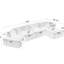 Chaise longue blanche modulaire en L 140 po avec méridienne, 4 sièges - sans assemblage, design contemporain minimaliste-1643232724-1643232712