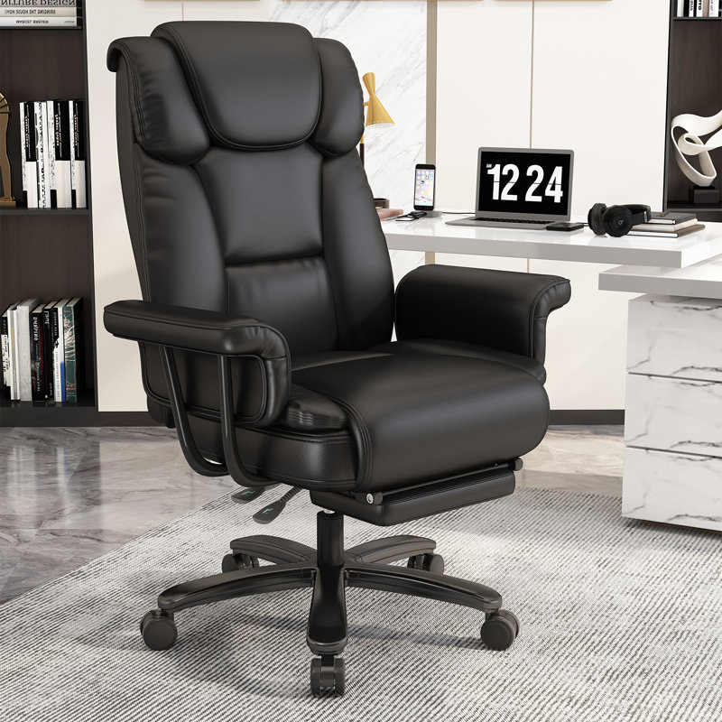 Cumbie Big and Tall Office Chair, Executive Chair with Wide Seat and Arms, Computer Chair Home Office, Black