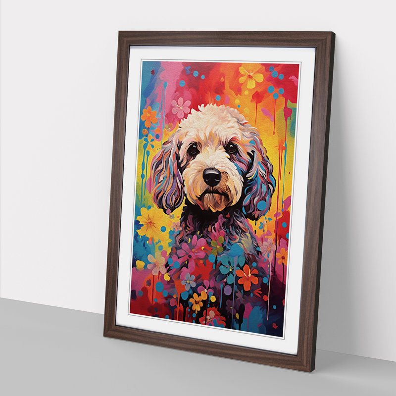 Single Picture Frame Print on Wood, Walnut Framed, 46cm H x 34cm W