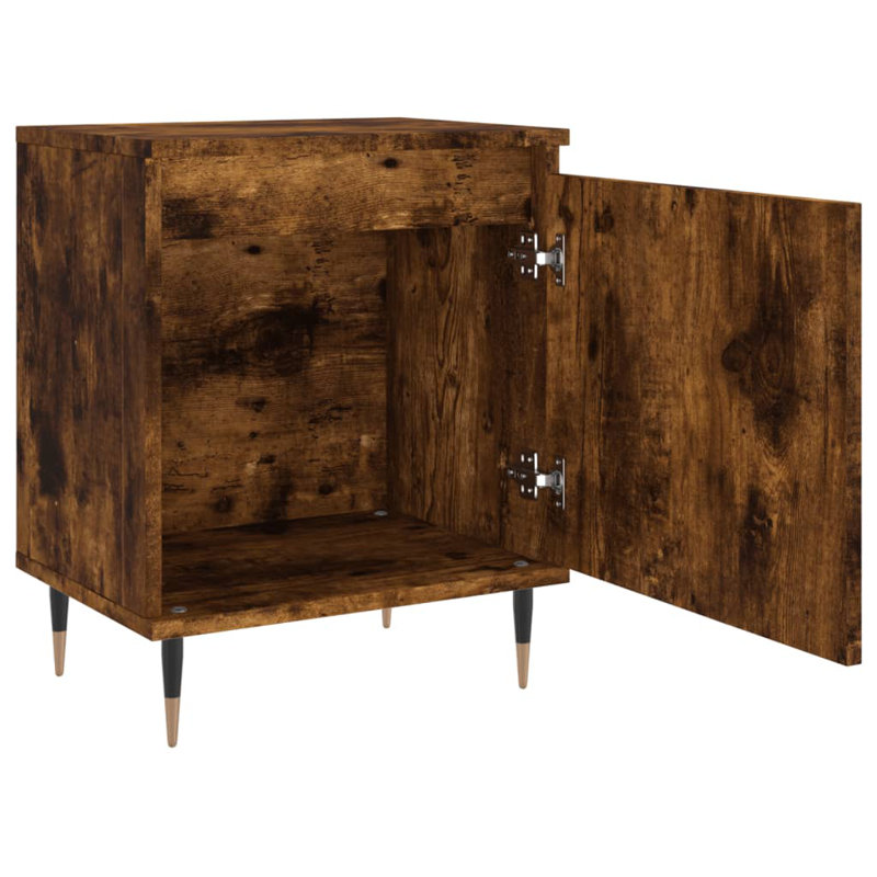 These bedside cabinets with an elegant design make a timeless addition to your interior decor., Smoked Oak