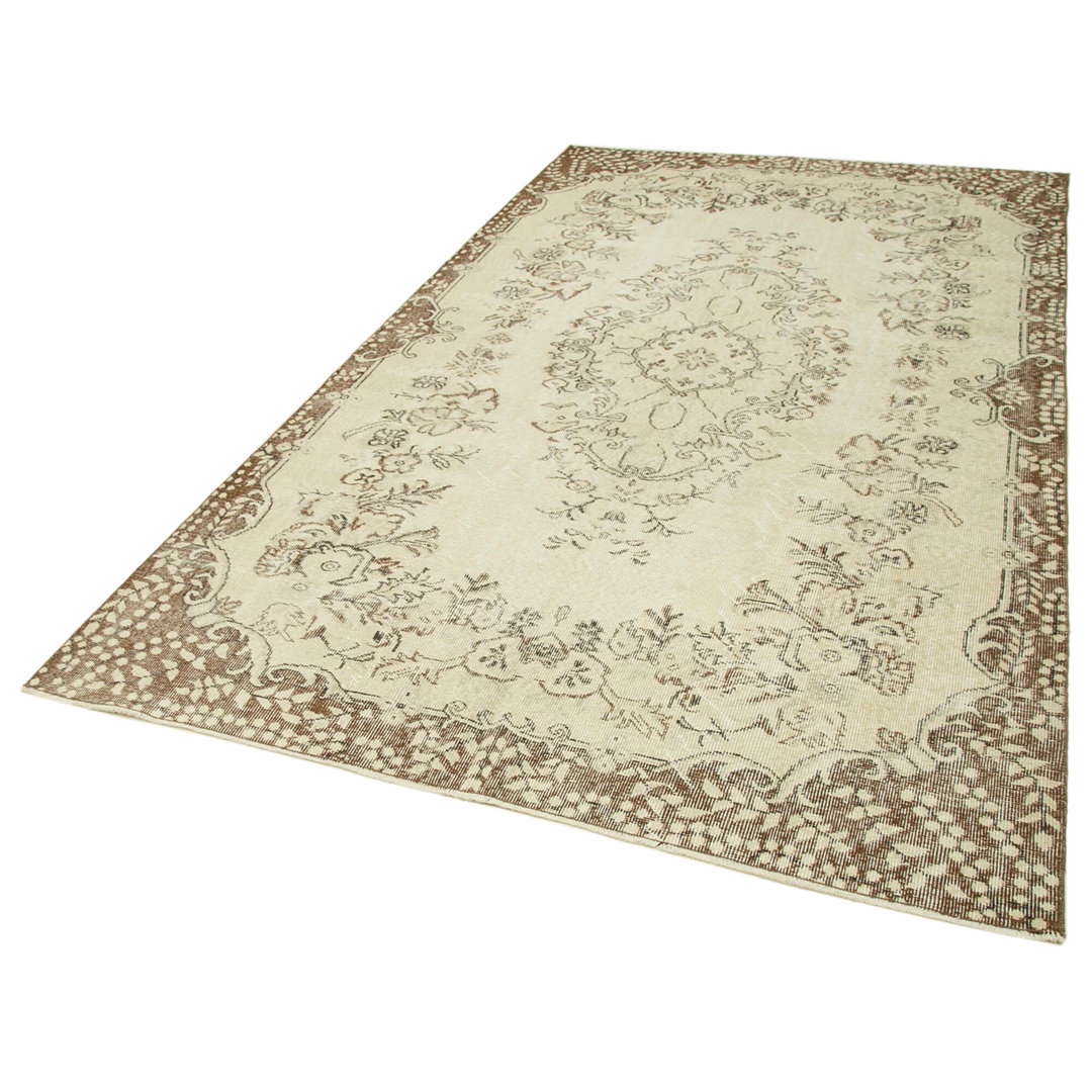 Vintage Beige Vintage Wool Handmade Area Rug