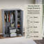 3 Door 2 Drawer High Gloss Wardrobe, (FSC 100%) Bedroom Home Clothing Storage Furniture-383393995