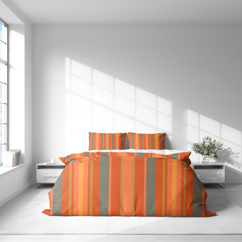 Striped Duvet Cover, King Duvet Cover + 2 King Shams