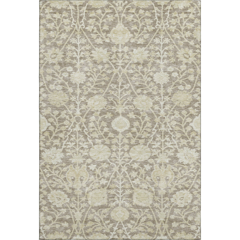Premium Machine Washable Dahl AMF1086 Floral Rug, Rectangle 5' x 7'6"