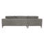 Riviera 4 Seater Left Hand Corner Sofa, Grey Fabric, 286cm Modern L-Shaped with Metal Legs-418821126-404754979
