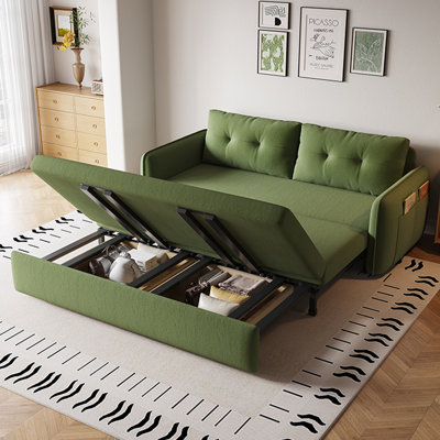 Cream Style Cloud Velvet Carbon Steel Adjustable Sofa
