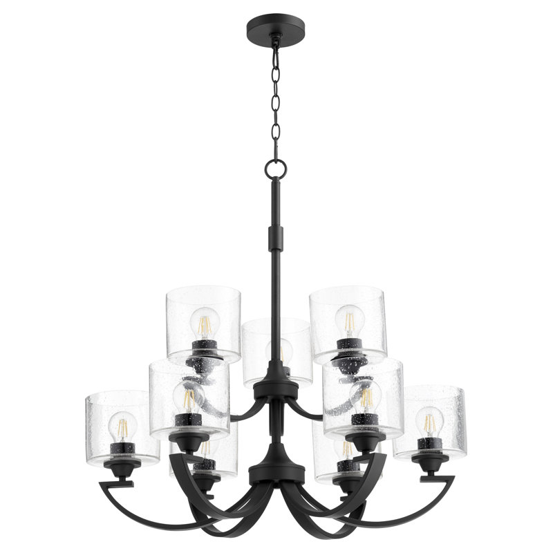 Lustre classique 9 lumières à abat-jour Tingledale, Noir