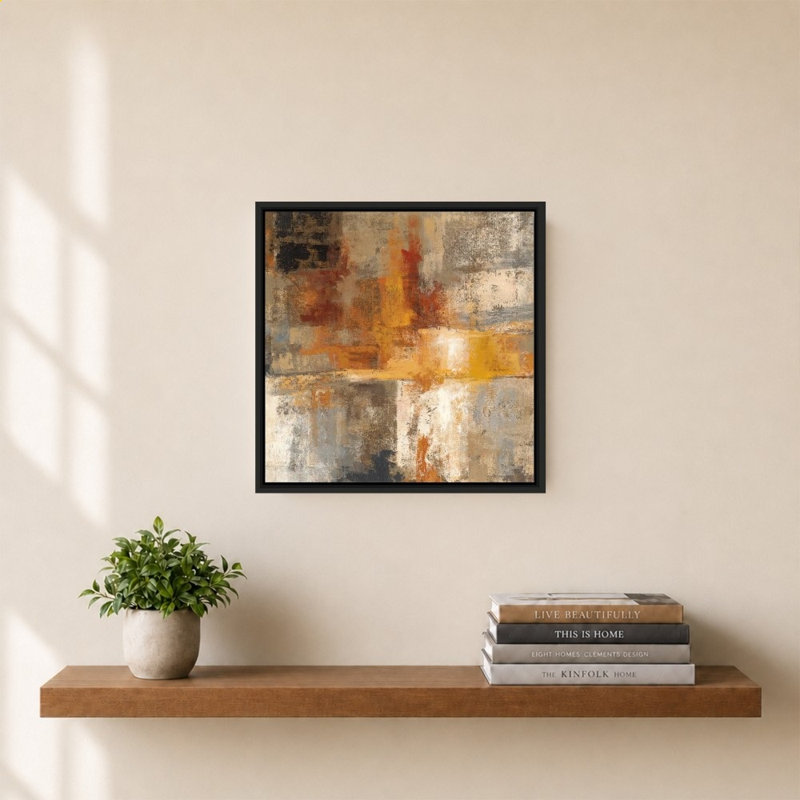 Silver and Amber by Silvia Vassileva - Graphic Art on Canvas, Black