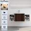 Armoire de salle de bain en noyer, 48 po, fixation murale, portes à fermeture douce, 2 tablettes, lavabo en résine, meuble-lavabo de construction 48 po, matériau de rangement