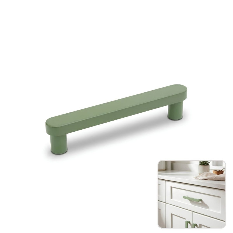 ROUS Hardware Mid-Century Modern Cabinet Handle 1-Count, 3'', Olive (Green)