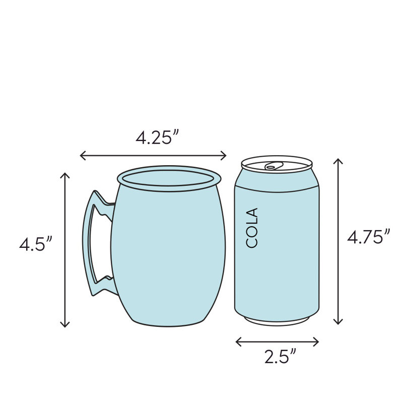 Colrain 20 oz. Tasse en acier inoxydable Moscow Mule