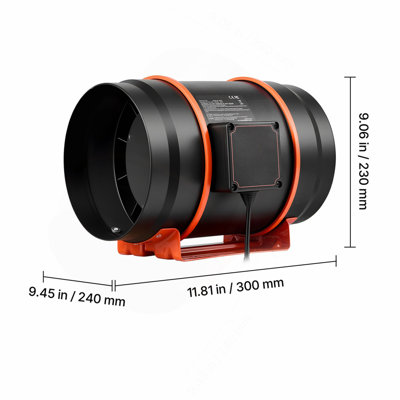 Inline Duct Fan Kit Carbon Filter, 807 CFM 8 inch EC Motor Exhaust Ventilation Fan with 10-Speed, PWM Controller, App Control, Timer, Cooling for Grow Tent, Indoor Gardening, Hydroponics