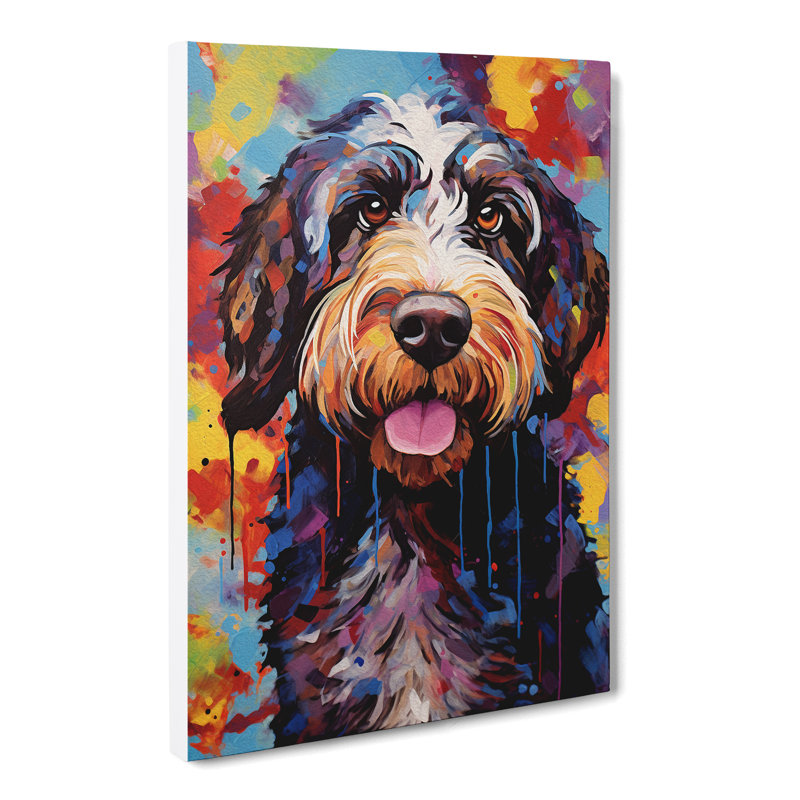Labradoodle Expressionism No.2 - Wrapped Canvas, 60cm H x 40cm W x 3cm D
