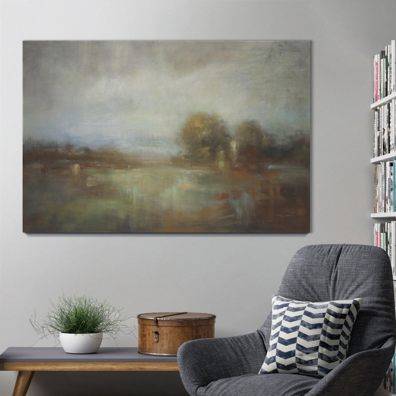 « painters land iii », peinture sur toile tendue, H 48 po x l 32 po x P 1 po