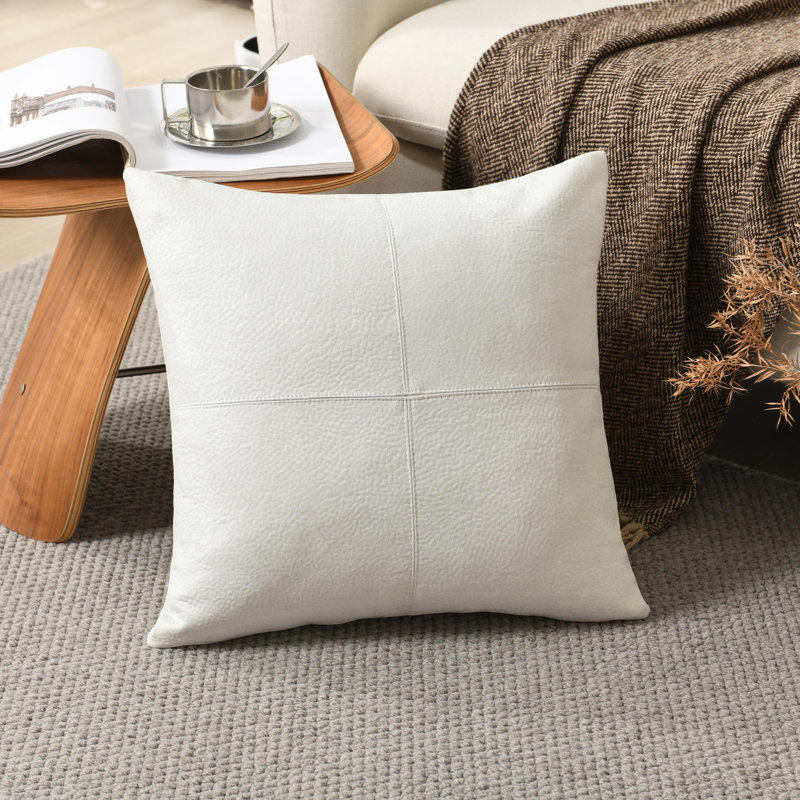 Textured Throw Pillow, White