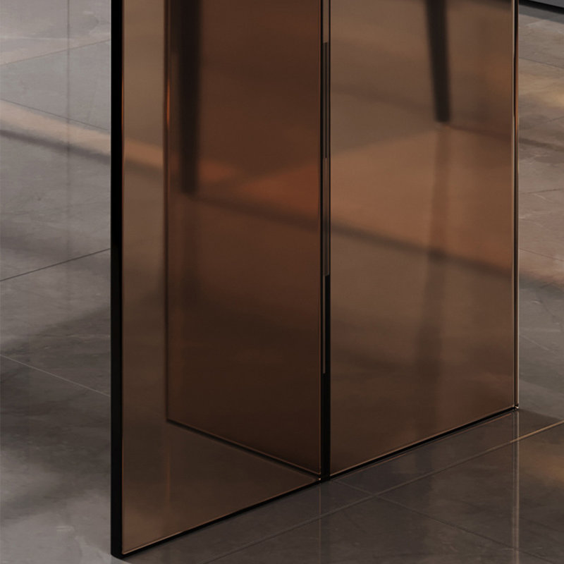 Bureau en bois massif minimaliste avec pieds en acrylique, H 29,5 po x l 86,6 po x P 31,5 po