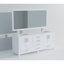 Meuble-lavabo double blanc 80 po X P 22 po D, comptoir en quartz blanc, ensemble de robinet et Miroirs-118001458