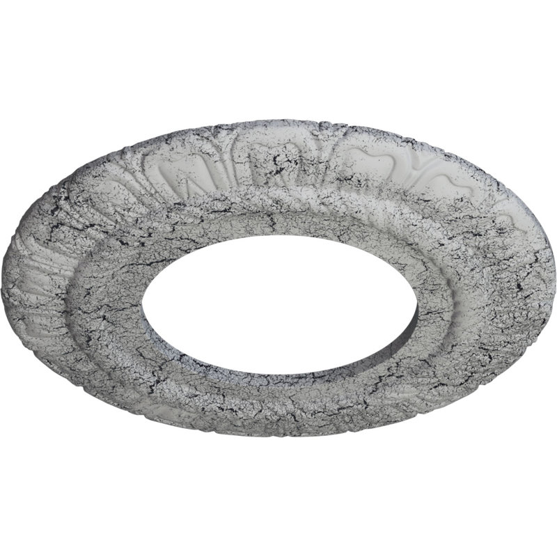 Médaillon de plafond H 9 po x l 9 po x P 0,5 po Claremont, Blanc craquelé ultra pur