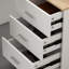 Bureau debout électrique en L de 63 po avec tiroirs, poste de travail à hauteur réglable avec tablettes de rangement et armoire, bureau de coin de bureau à domicile assis-debout-792652128