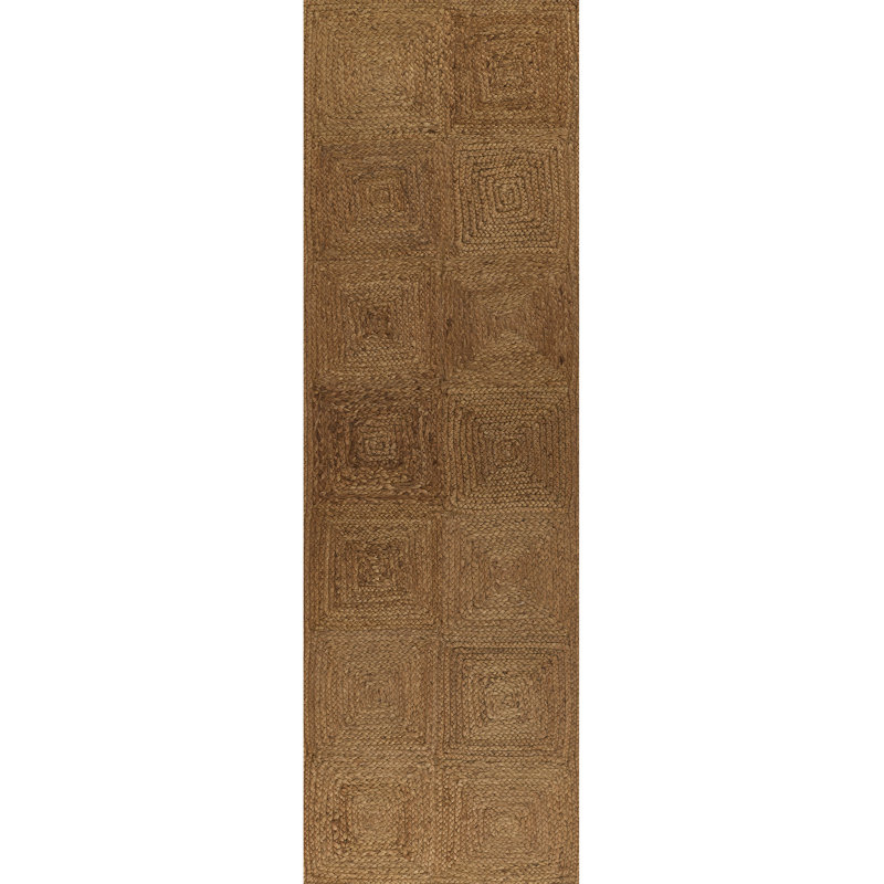 Momeni Maritime Hand Woven Jute Geometric Brown Area Rug 2'3" X 8' Runner, Runner 2'3" x 8'