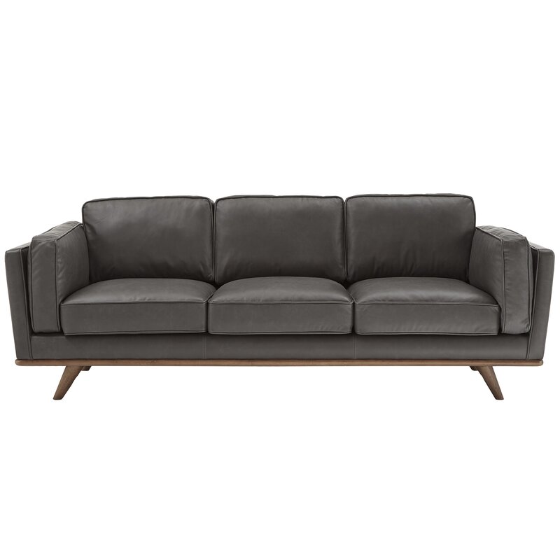 Wade Logan® Allotey 90'' Leather Sofa & Reviews | Wayfair