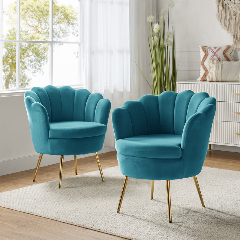 Hendrix Velvet Accent Chair, Blue