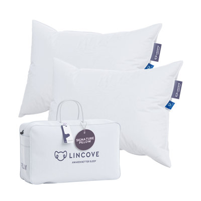 Lincove Signature 100% Canadian Down Luxury Sleeping Pillow - Firm Support for Side Sleepers - 800 Fill Power - 100% Cotton Shell