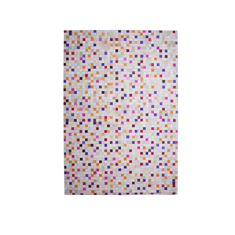 Imani Geometric Cowhide Hand Woven Area Rug, Rectangle 140 x 200cm