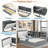 Preslei With Upholstered And Storage Headboard, Rotatable Board, Storage Shelves And 2 Drawers-2094419233