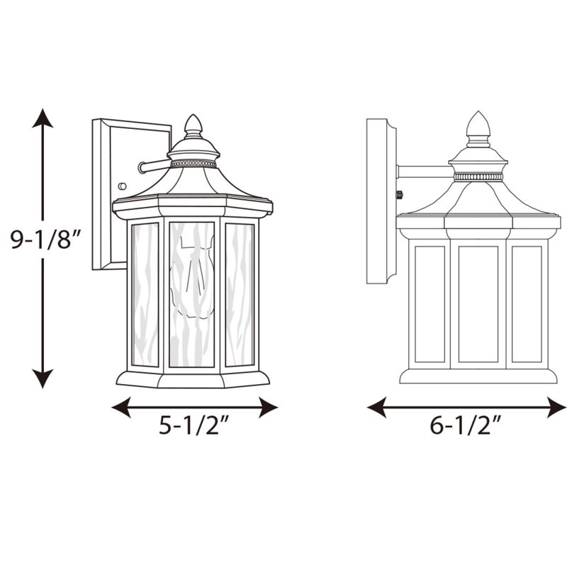 Lanterne murale d'extérieur Enola, H 12,5 po x l 7,12 po x P 8,12 po