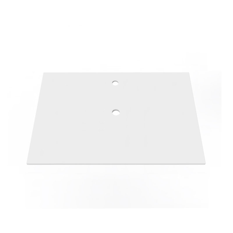 Modern 30" Solid Surface Bathroom Vanity Top for Vessel Sink - White