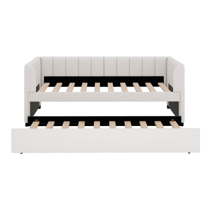 Lit de jour simple rembourré avec dossier ergonomique et lit gigogne