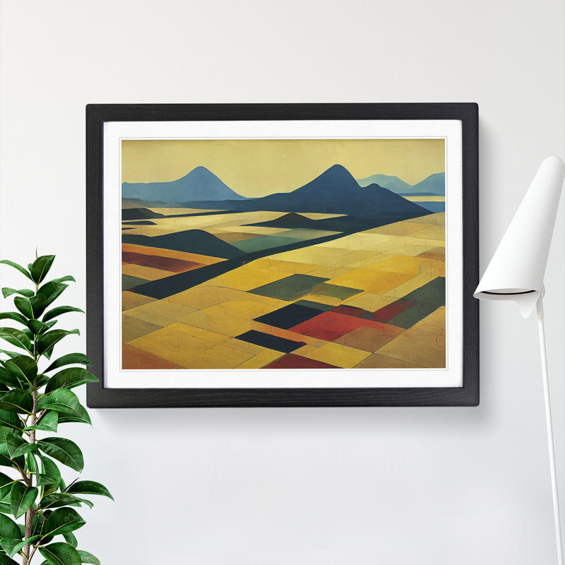 Abstract Meadow Landscape Vol.1 - Framed Print, Black, 46cm H x 64cm W x 2cm D