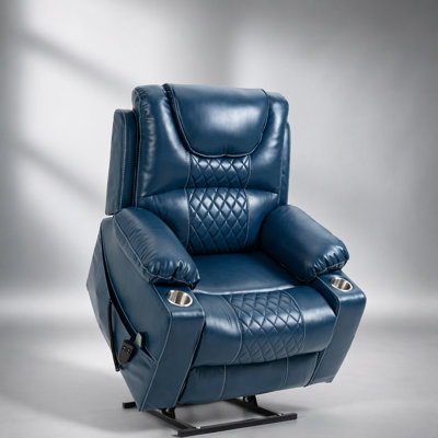 Fauteuil inclinable électrique surdimensionné surélevé avec pose à plat à 180 degrés, velours de qualité supérieure et massage multifonctionnel pour un confort et un soutien maximaux