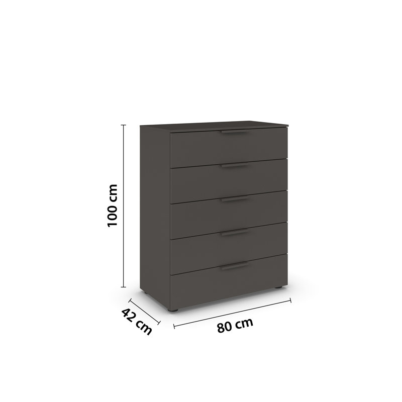 Flipp 5 - Drawer Chest of Drawers, Graphite