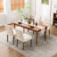 Chaise d'appoint rembourrée en tissu avec pieds en bois massif-715533726-727840728