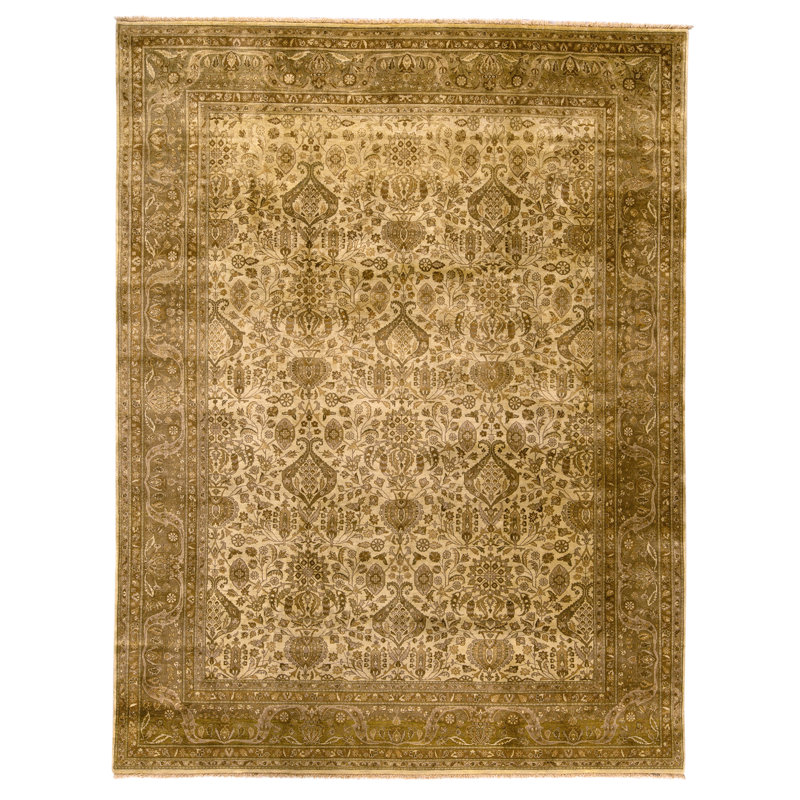 Tapis rectangulaire en laine noué à la main