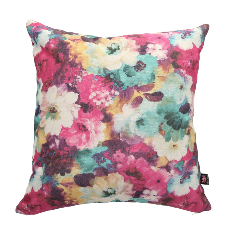 Alpharetta Floral Square Cushion, Small, Pink