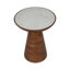 Table d'appoint en marbre de 20 po avec base en bois massif - Table d'appoint moderne pour le salon - Petite table d'appoint pour des espaces élégants et fonctionnels-106720809-106720811